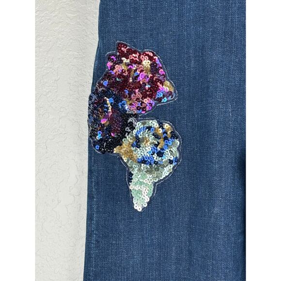 Anthropology Pilcro and the Letterpress Slim Boyfriend Sequin Jeans Size 30 - Picture 7 of 9